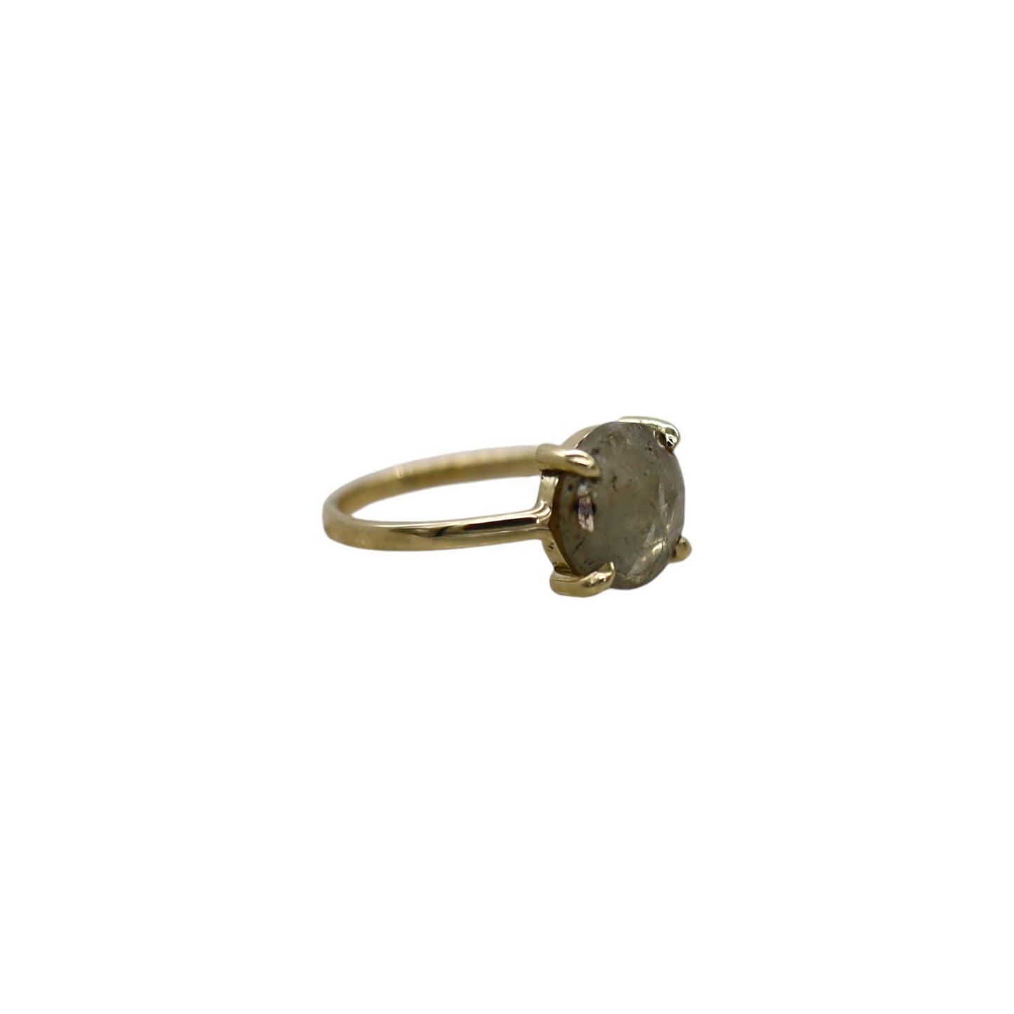 Anillo de zafiro sal y pimienta en oro de 14 k