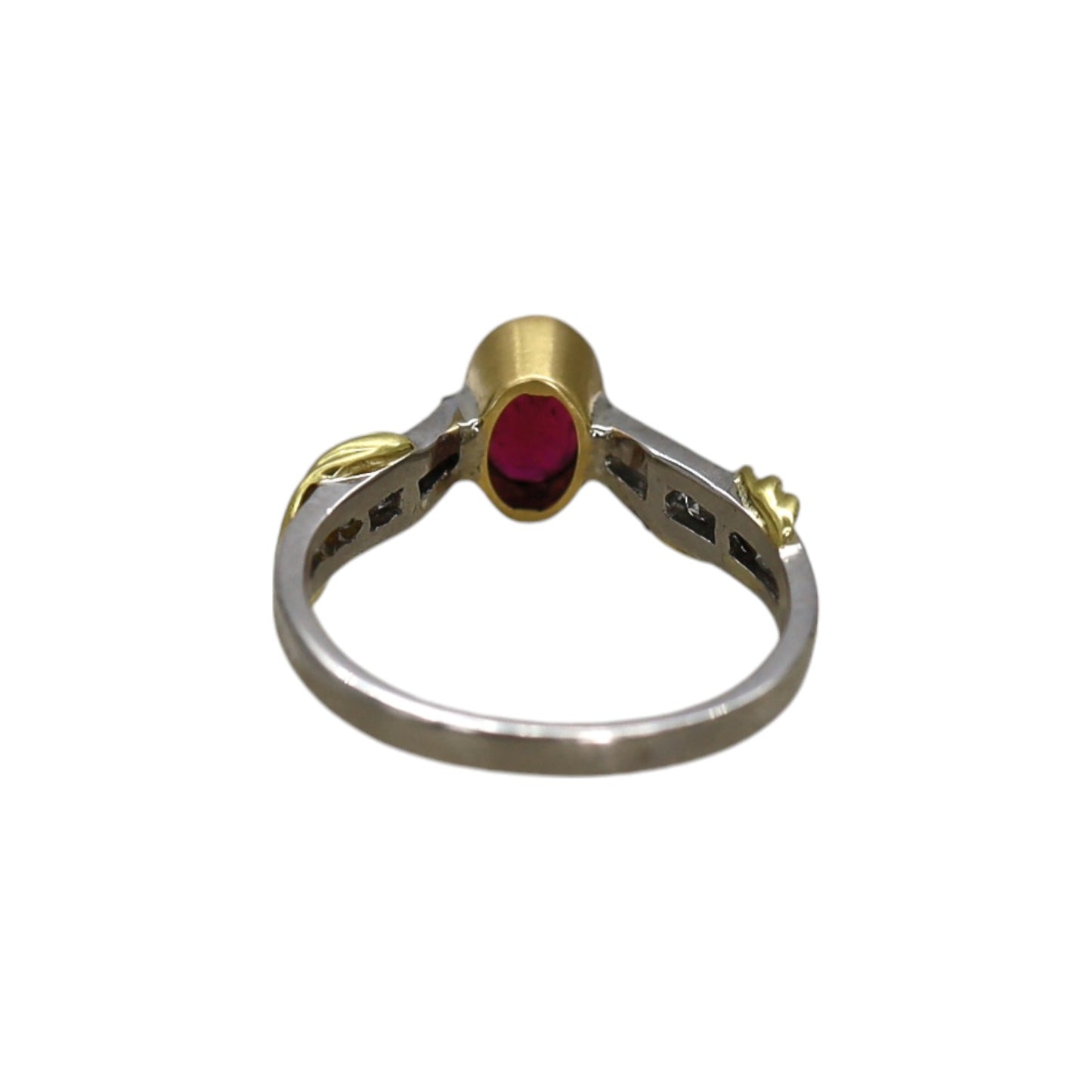 Platinum and 18k Yellow Gold Ruby and Diamond Ring