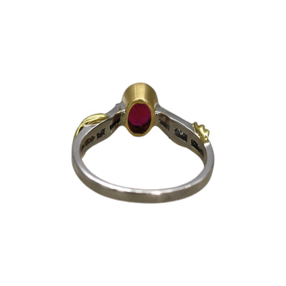 Platinum and 18k Yellow Gold Ruby and Diamond Ring