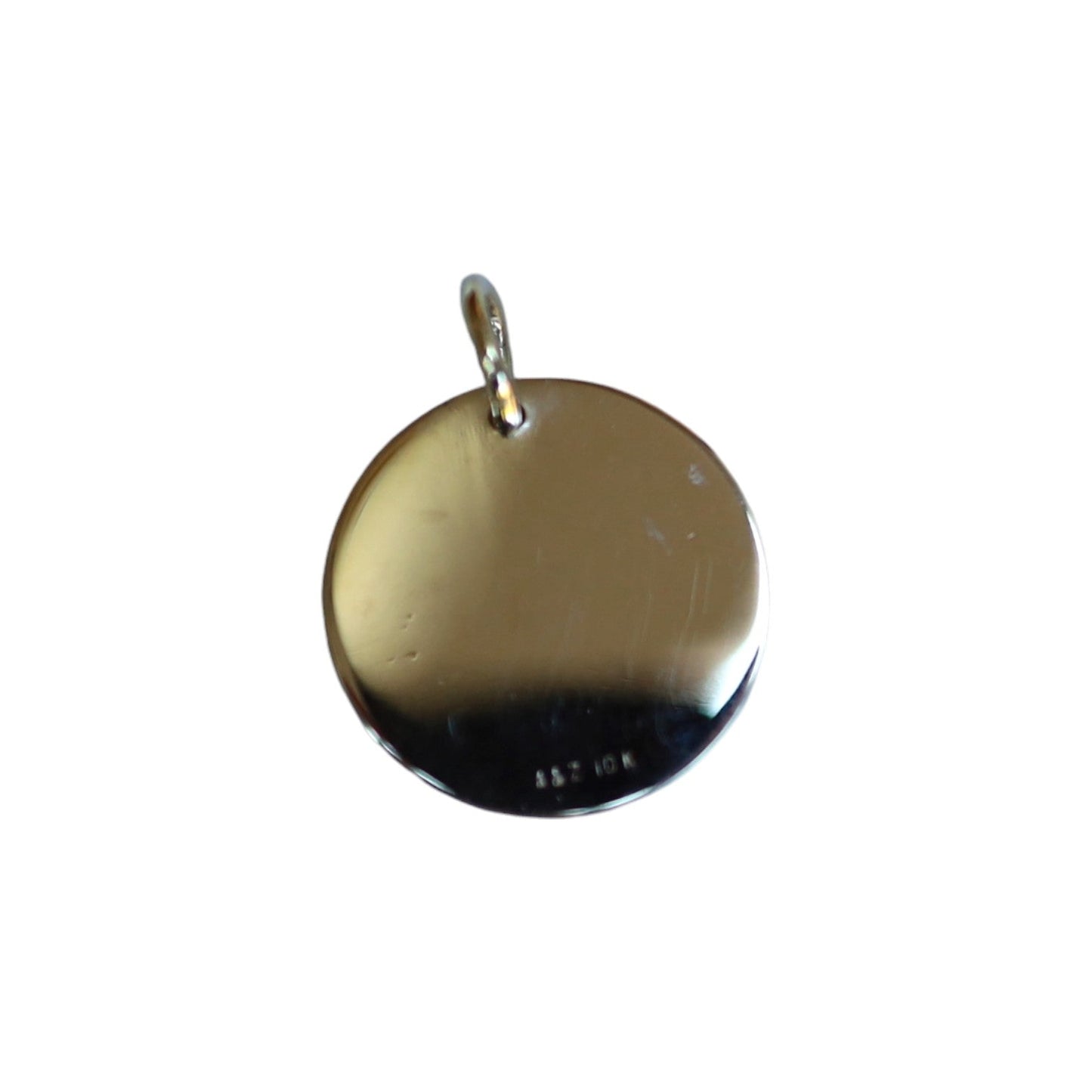 Mid Century 10k Gold Disc Pendant 20 MM x 0.72 MM thick