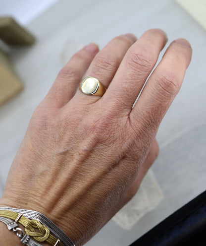 Vintage Signet Ring in 10k Yellow Gold 11 x 10 MM Signet Ring