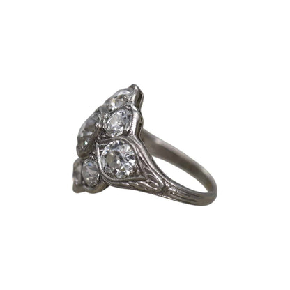 Diamond Cigar Band Beautiful Art Deco Platinum Diamond Ring with 3.35 cts total weight