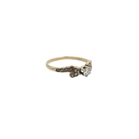 Victorian Diamond Ring with Pearls and Diamonds 0.21 cts