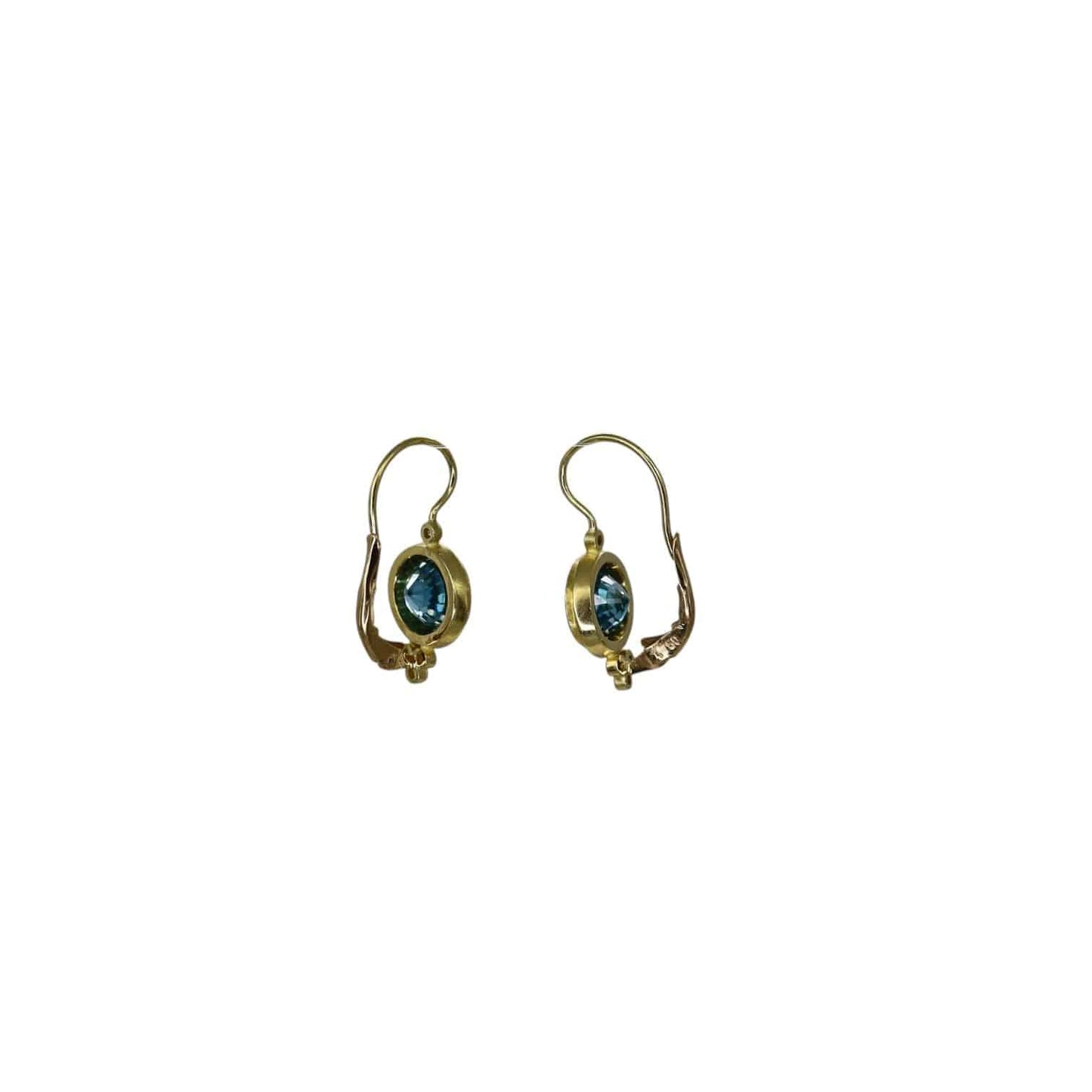 Blue Zircon and Diamond Designer Earrings