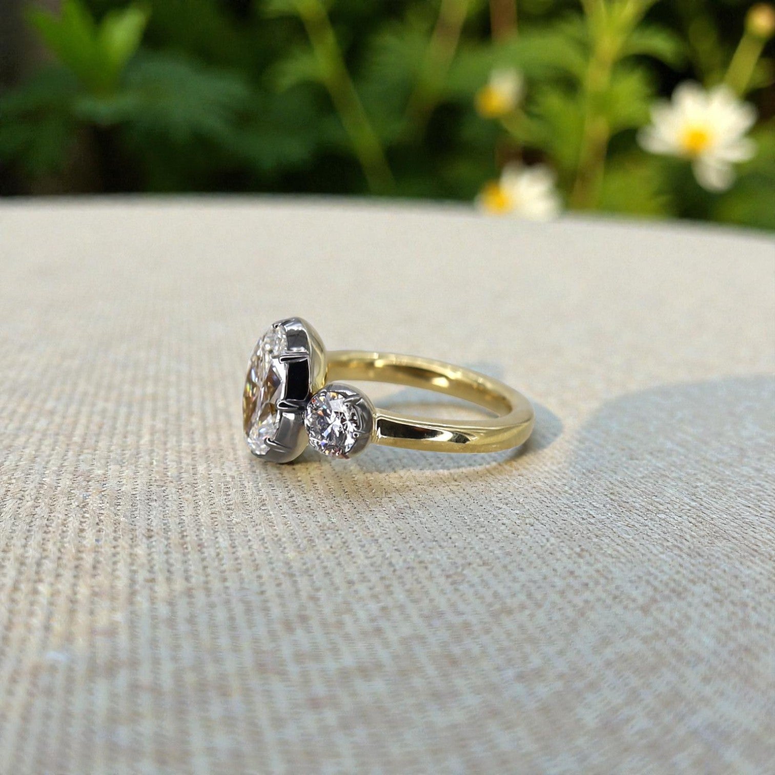 Bespoke Georgian Inspired Three-Stone Ring - Petra Star