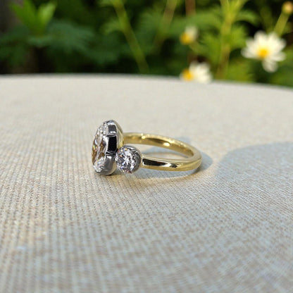 Bespoke Georgian Inspired Three-Stone Ring - Petra Star