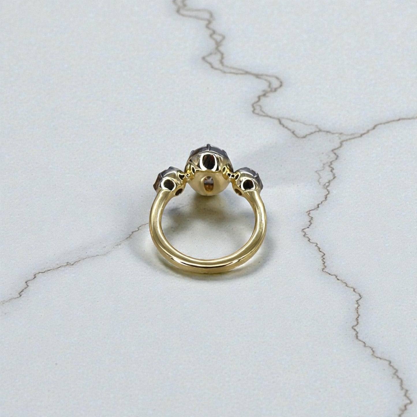 Bespoke Georgian Inspired Three-Stone Ring - Petra Star