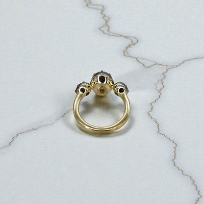 Bespoke Georgian Inspired Three-Stone Ring - Petra Star