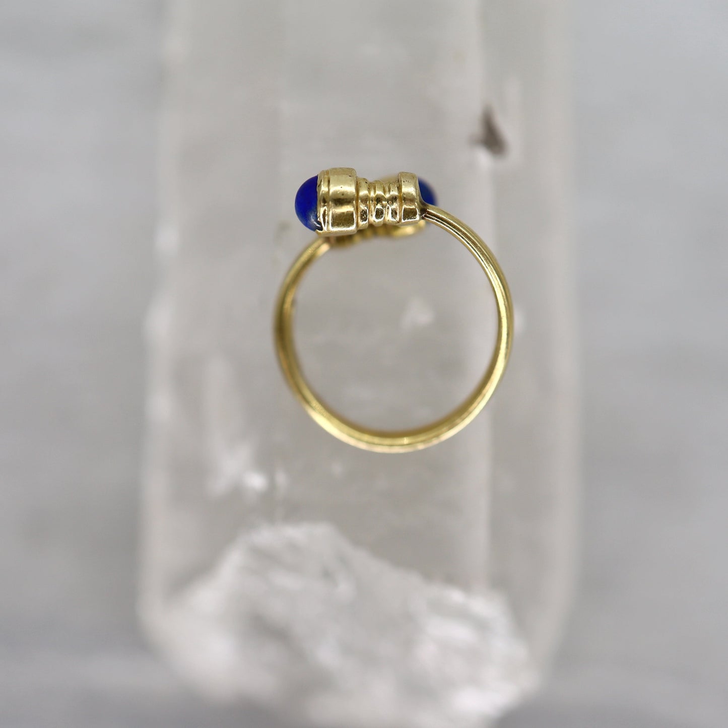 Vintage Lapis Bypass Ring 14k Yellow Gold