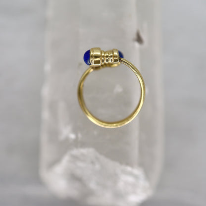 Vintage Lapis Bypass Ring 14k Yellow Gold