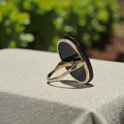 Large Victorian Onyx and Pearl Ring