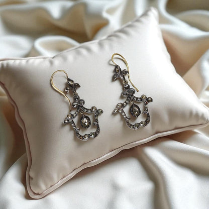 Georgian Style Diamond Drop Earrings - Petra Star