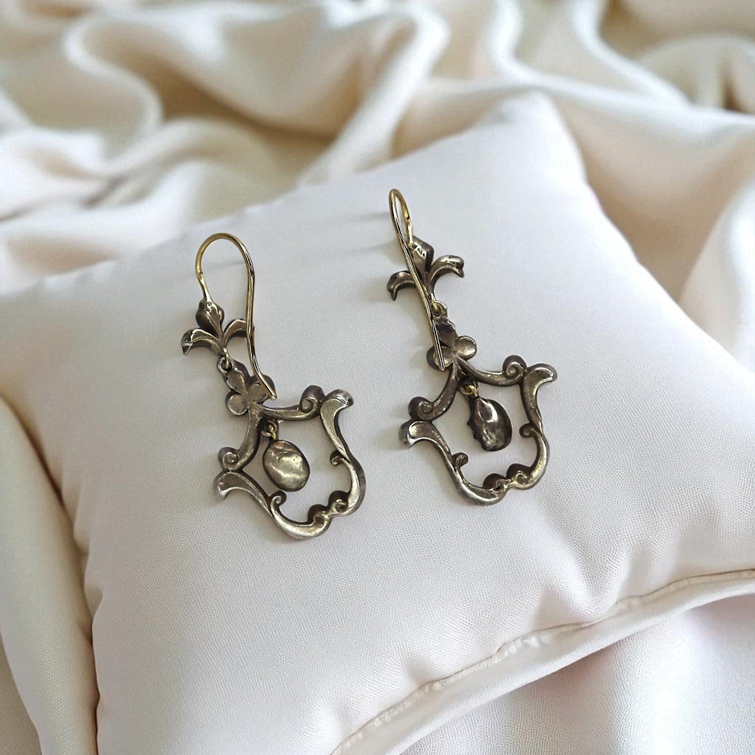 Georgian Style Diamond Drop Earrings - Petra Star