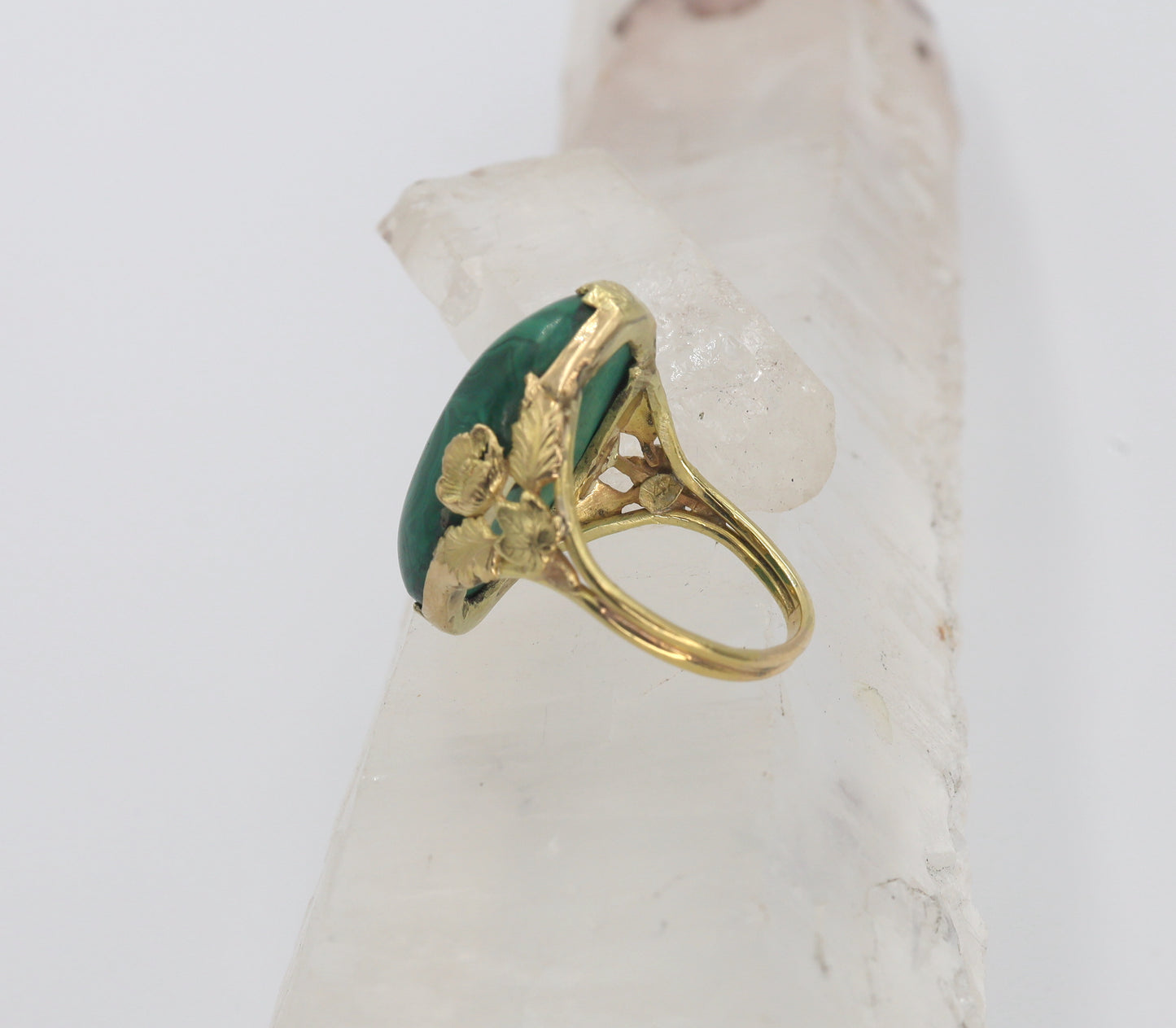 Art Nouveau Malachite Ring