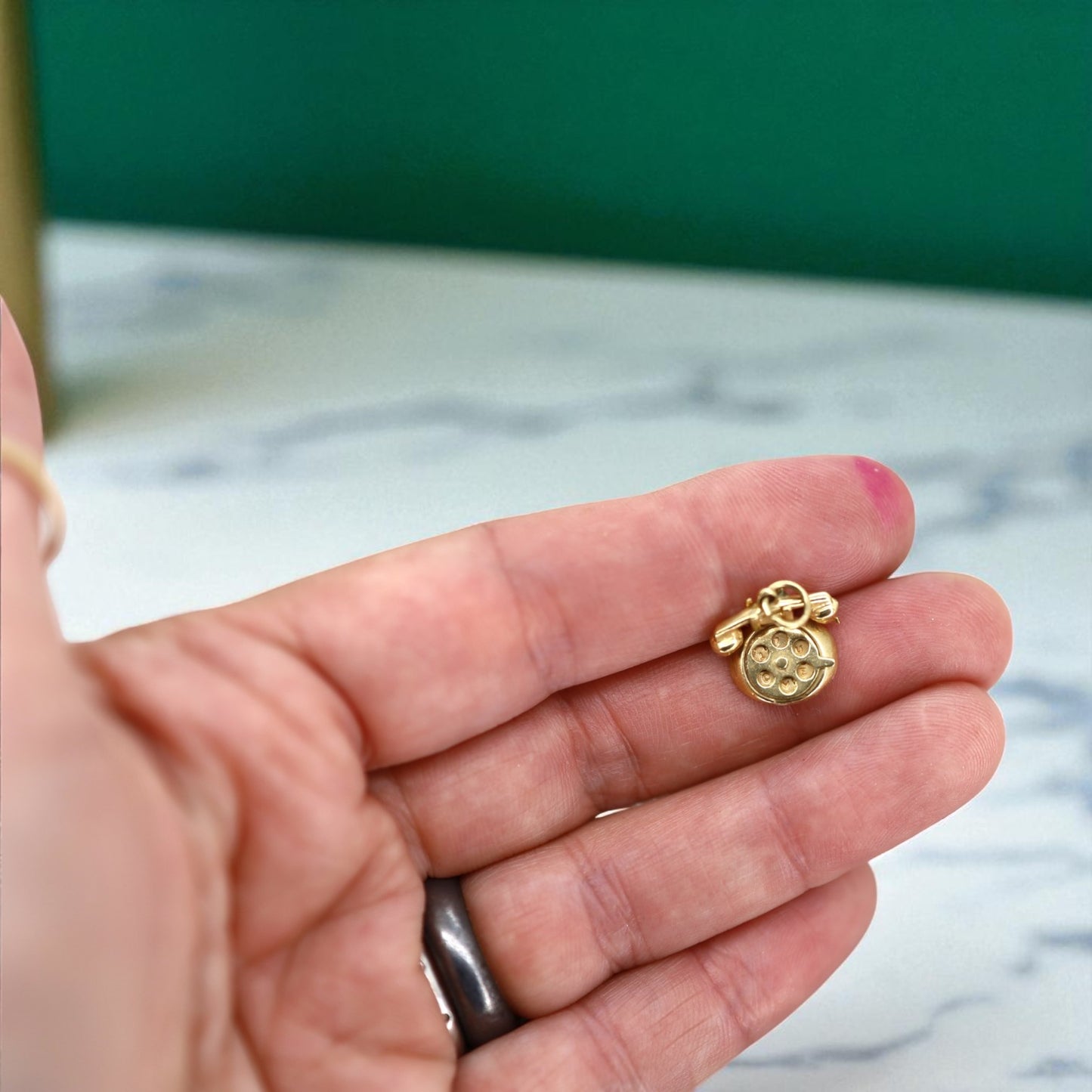 14k Gold I Love You Rotary Telephone Charm - Petra Star