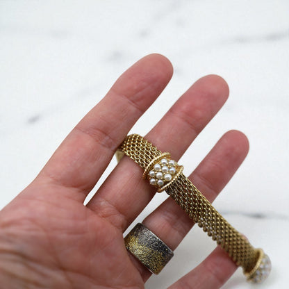 Vintage 14k Mesh Weave Bracelet - Petra Star