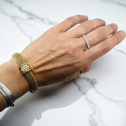 Vintage 14k Mesh Weave Bracelet - Petra Star