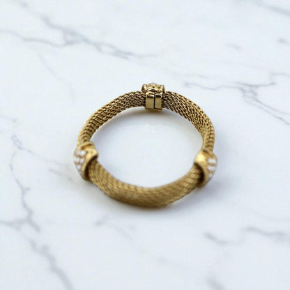 Vintage 14k Mesh Weave Bracelet - Petra Star