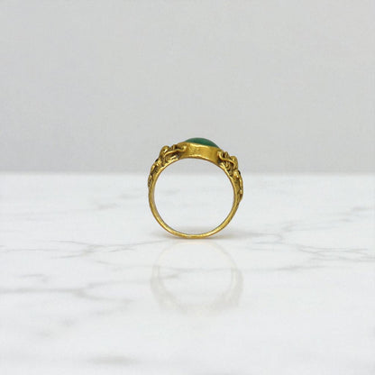 Art Nouveau Chinese Jade Ring 24k - Petra Star