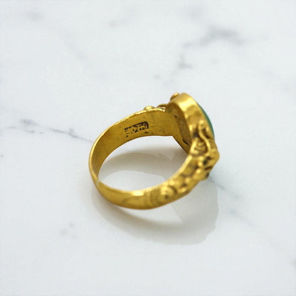 Art Nouveau Chinese Jade Ring 24k - Petra Star