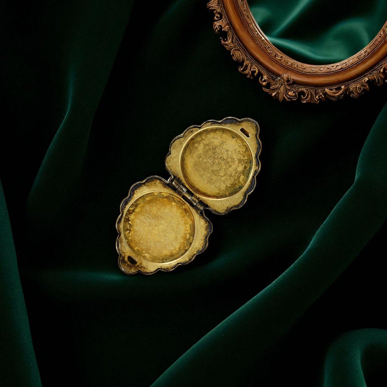 Vintage Gold-Filled Puffy Heart Locket pendant with intricate details, showcasing a romantic jewelry piece from The Vintage Vault.