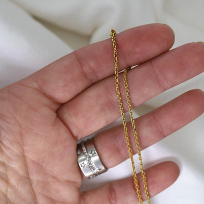 16.5" Vintage 14k Yellow Cable Chain - Petra Star