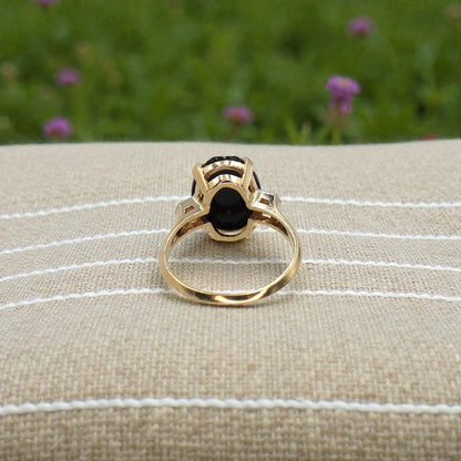 Mid-Century Onyx Solitaire Ring