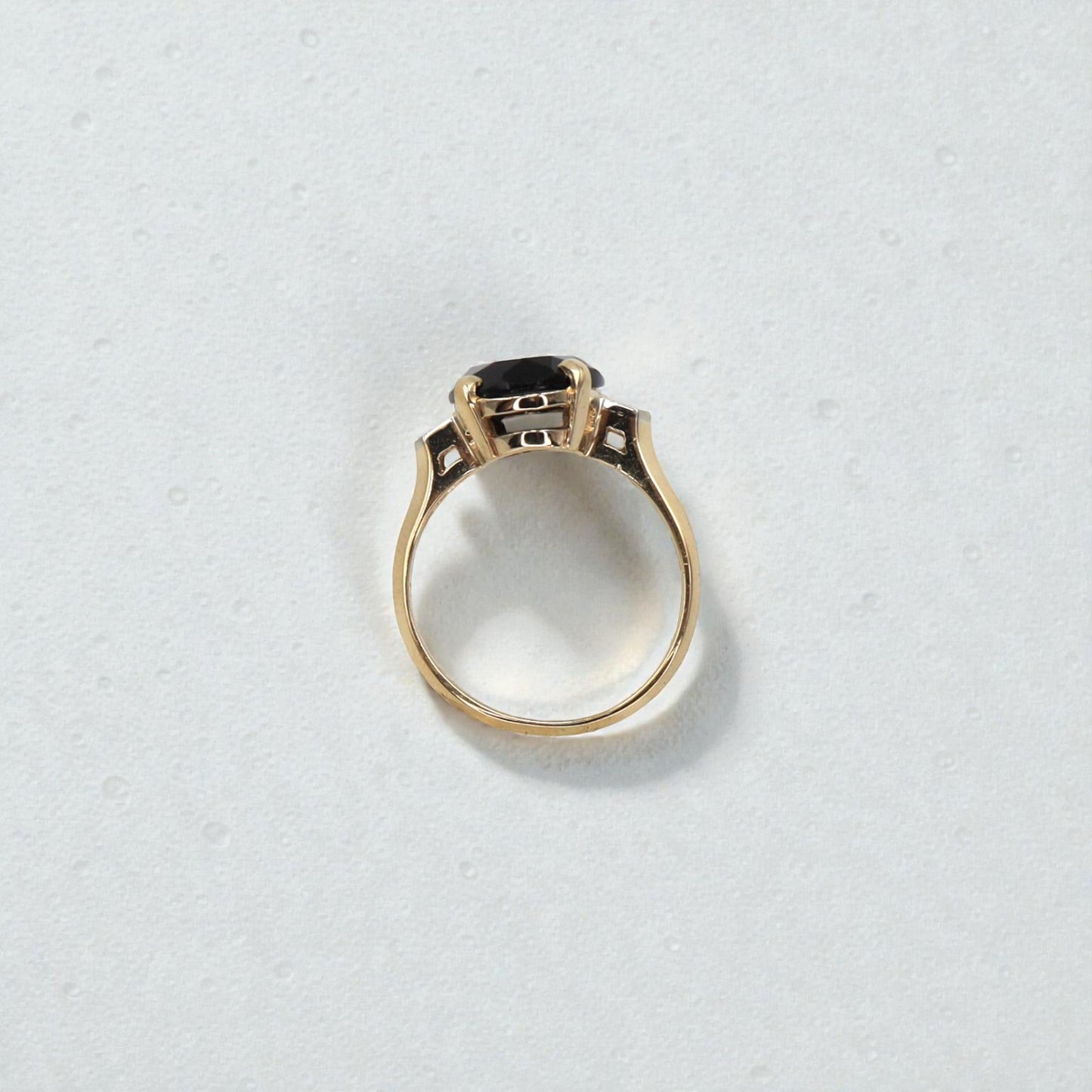 Mid-Century Onyx Solitaire Ring