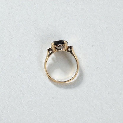 Mid-Century Onyx Solitaire Ring
