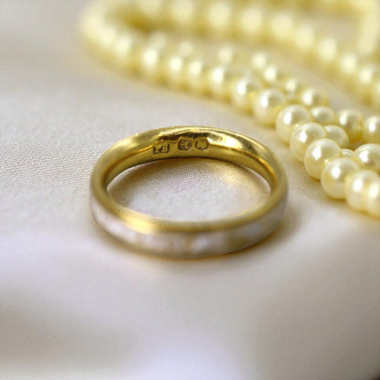 18k Gold & White-Enamel Georgian Memento Mori Mourning Ring - Petra Star