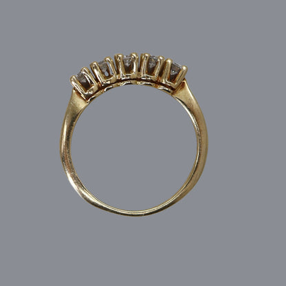 Vintage 1990s 14k Yellow Gold Half Diamond Band – Classic Stacker or Solo Statement - Petra Star