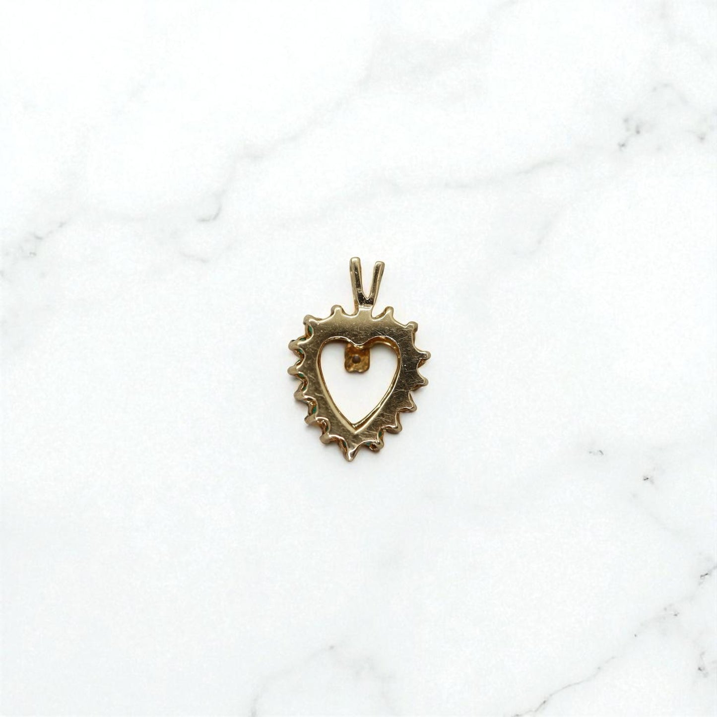 Vintage 14k Gold Heart Pendant Collection – Diamond, Emerald, and Ruby Hearts, Circa 1980–1990s - Petra Star