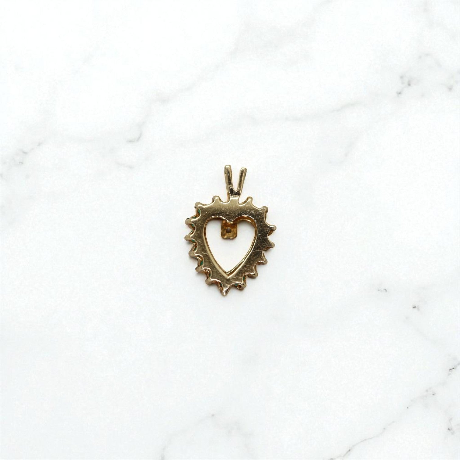 Vintage 14k Gold Heart Pendant Collection – Diamond, Emerald, and Ruby Hearts, Circa 1980–1990s - Petra Star