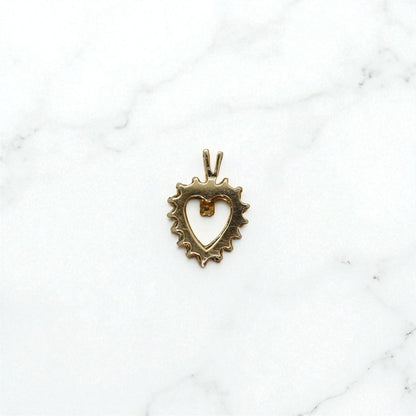 Vintage 14k Gold Heart Pendant Collection – Diamond, Emerald, and Ruby Hearts, Circa 1980–1990s - Petra Star