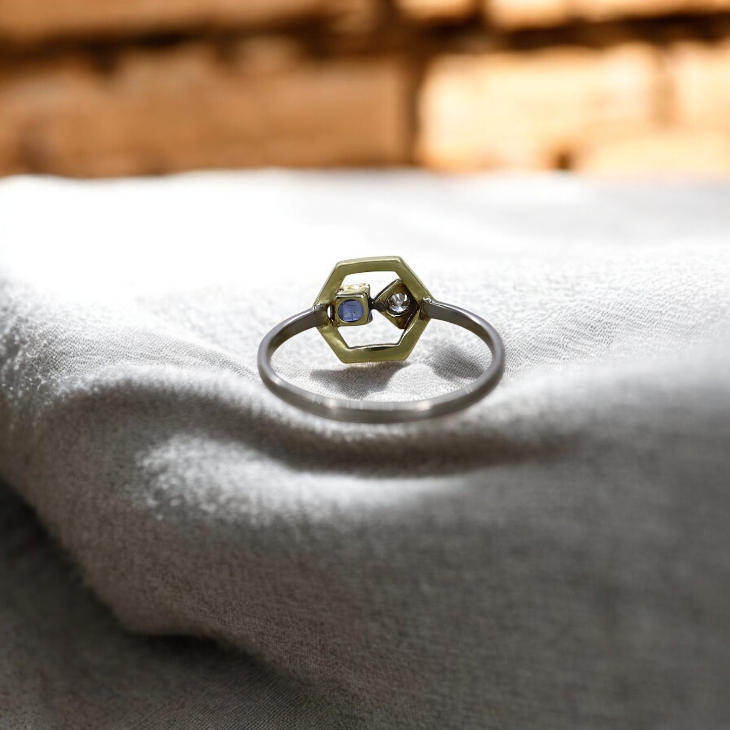 Art Deco Sapphire and Diamond Ring in Platinum