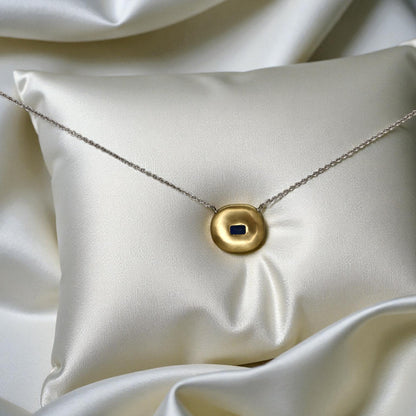 Sapphire 18k White and Yellow Gold Necklace