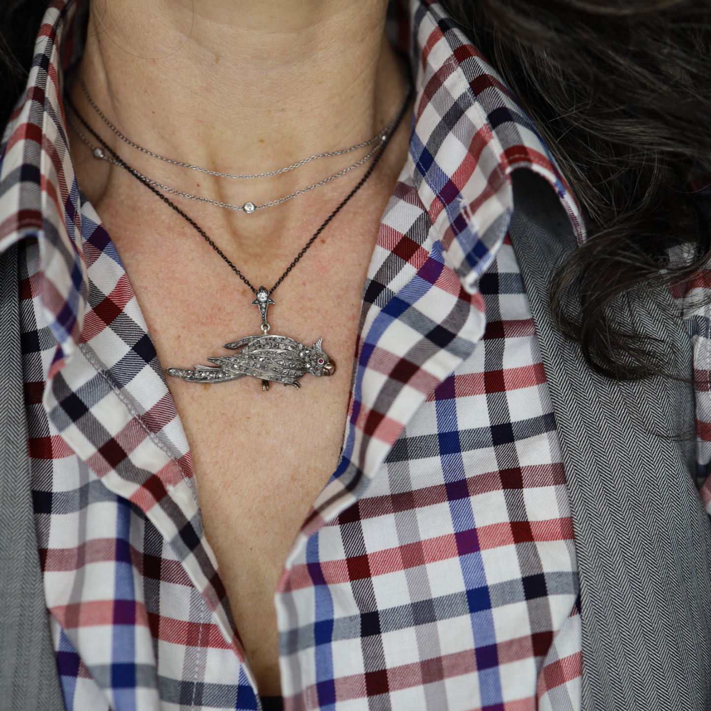 Georgian Diamond Pendant of a Bird