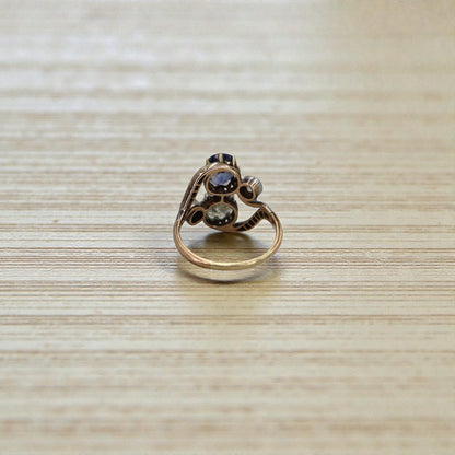 Victorian Toi et Moi Sapphire and Diamond Ring