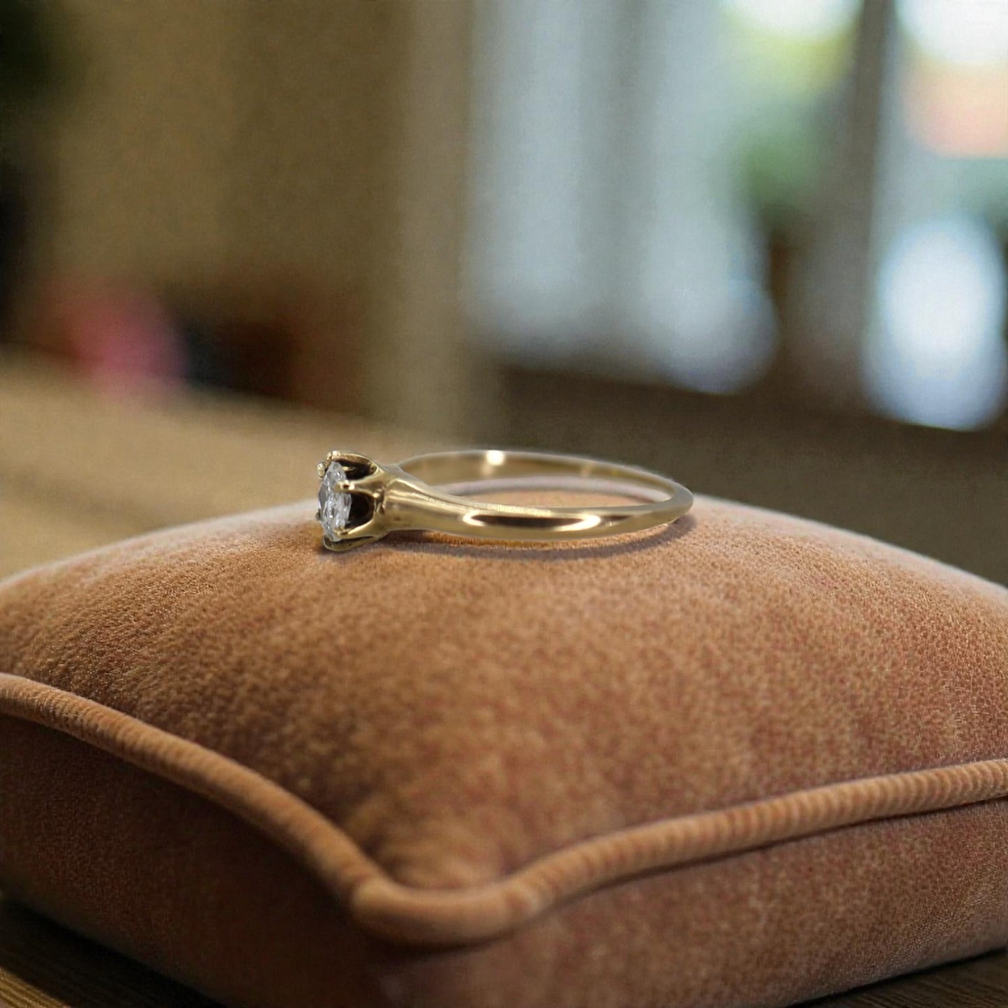 Victorian Old Mine Cut Diamond Solitaire