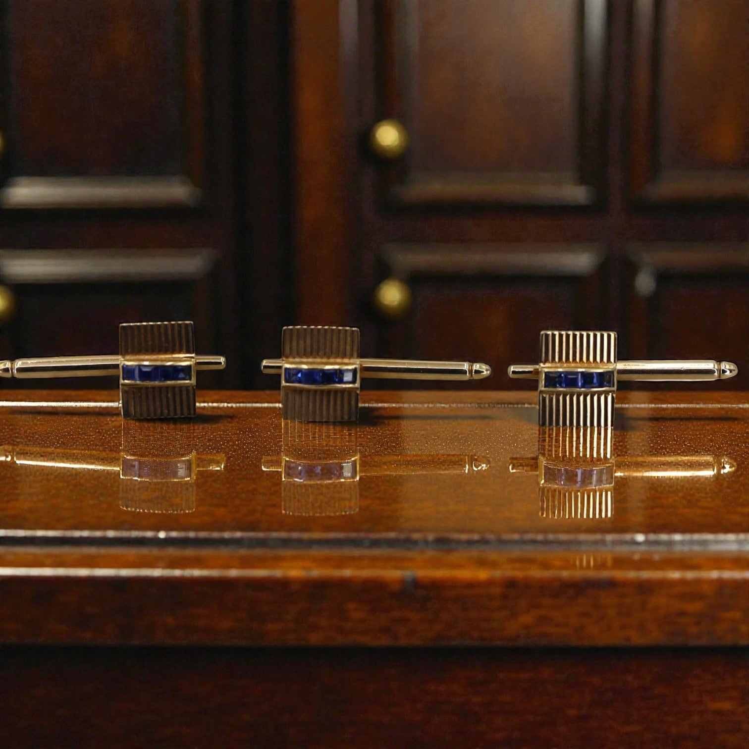 Retro Sapphire Cufflink Tuxedo Set - Petra Star