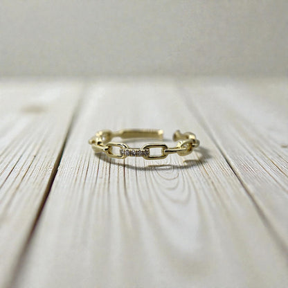 Diamond Link Band 14k Yellow Gold, 0.02ct