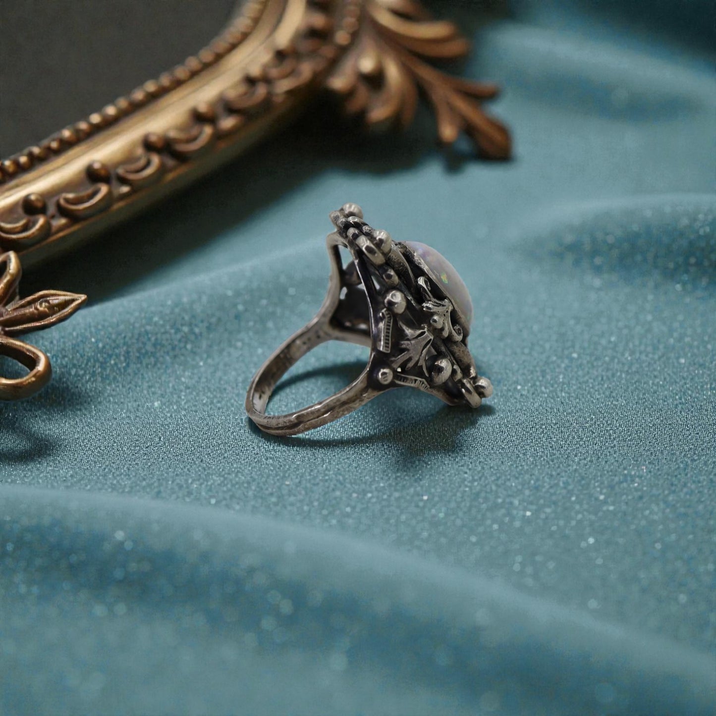 Antique Austro Hungarian Opal Ring in Silver