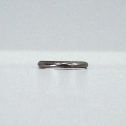 Vintage Platinum Band with Milgrain Edge 2.5MM Wide