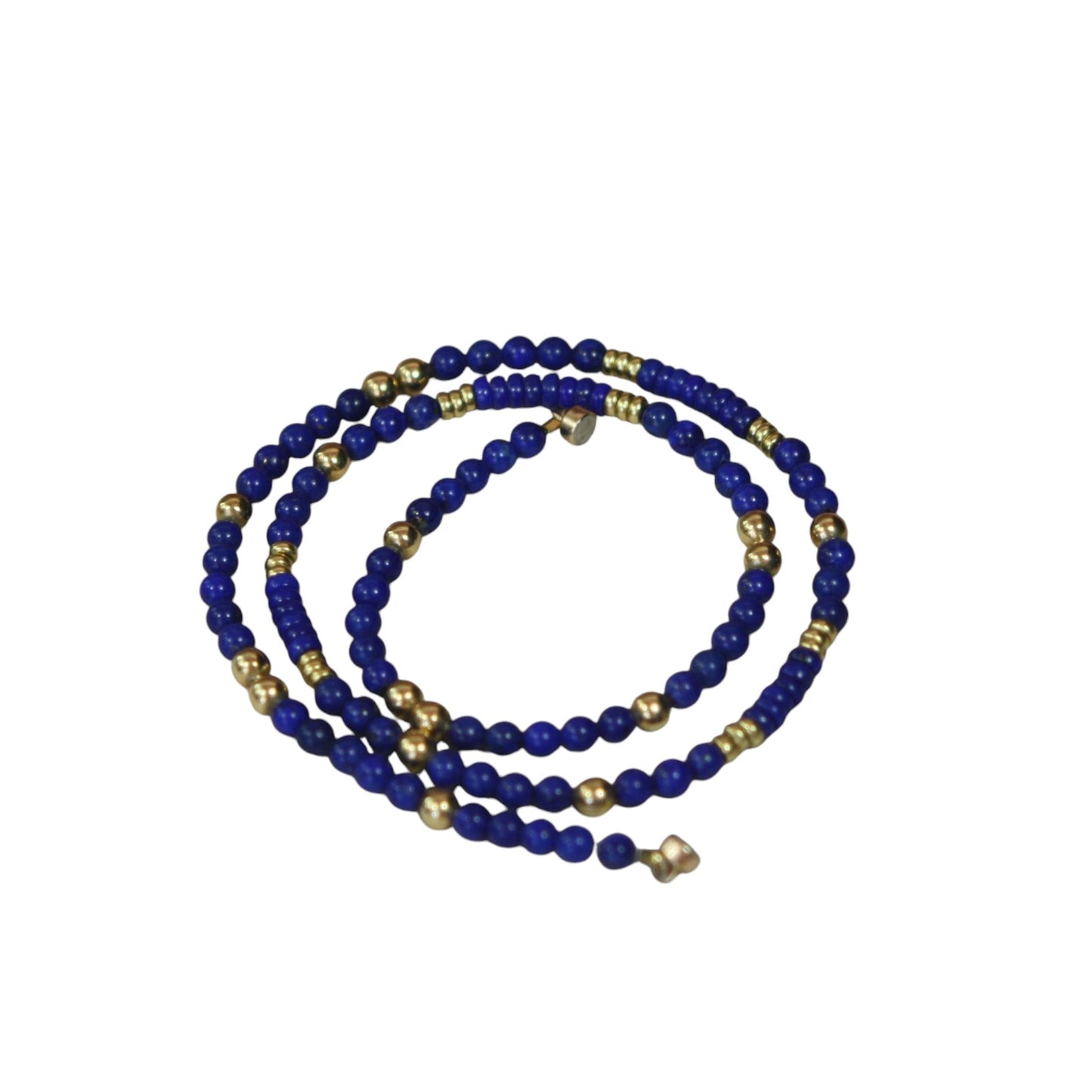 Lapis and 14k Gold Bead Necklace