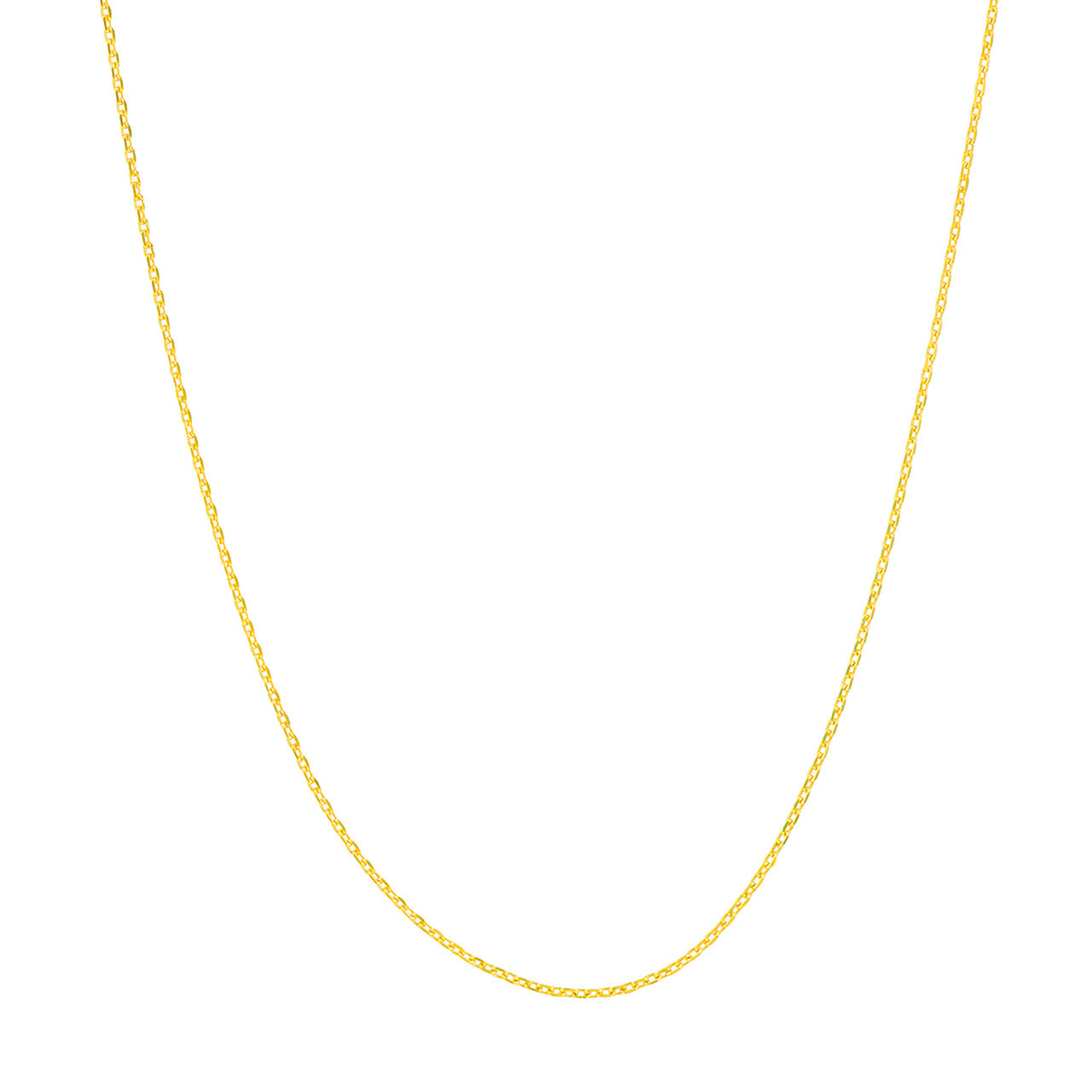 14k gold cable chain, 0.65 mm thickness, designed by Midas, showcasing a delicate and elegant jewelry chain.