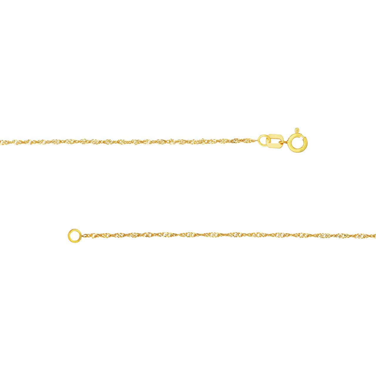Midas Singapore Chain 1.15 mm, gold jewelry chain with a sleek, polished design, displayed on a white background