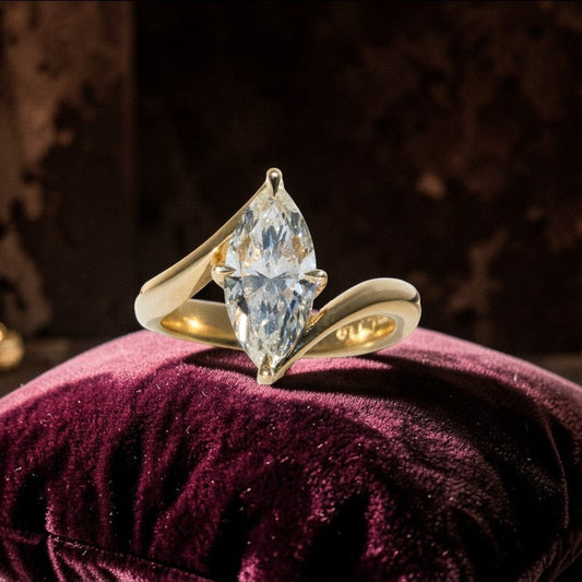 Marquise Solitaire with Tiger Claw Prongs - Petra Star