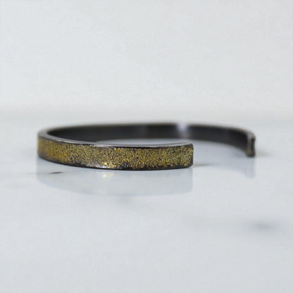22k/18k Gold & Oxidized Silver-Dusted Narrow Cuff