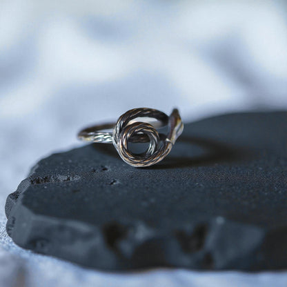 Mens Vintage Snake Ring in Silver