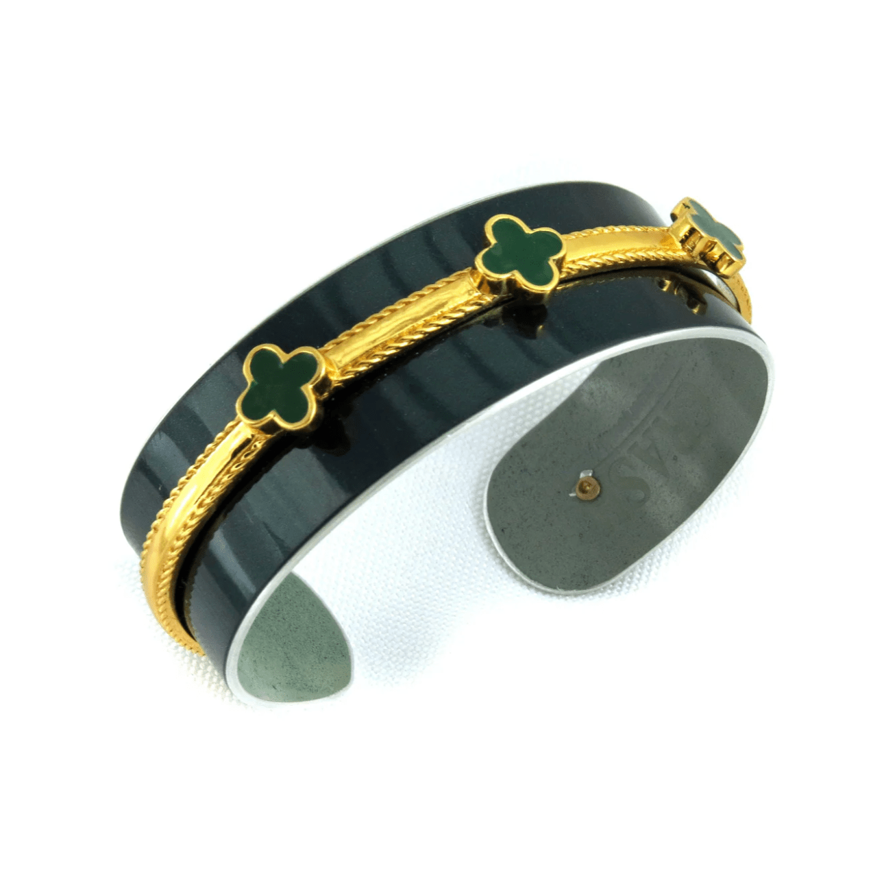 Green Clover cuff bracelet by CRASH Jewelry featuring a Mercedes C300 design in a sleek, stylish metallic finish.